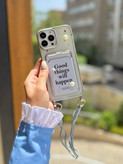 کاور گوشی مدل جاکارتی دار مرواریدی Good things will happen دارای بند مچی (فقط آیفون) کد C2016-M - iPhone 16 Pro Max