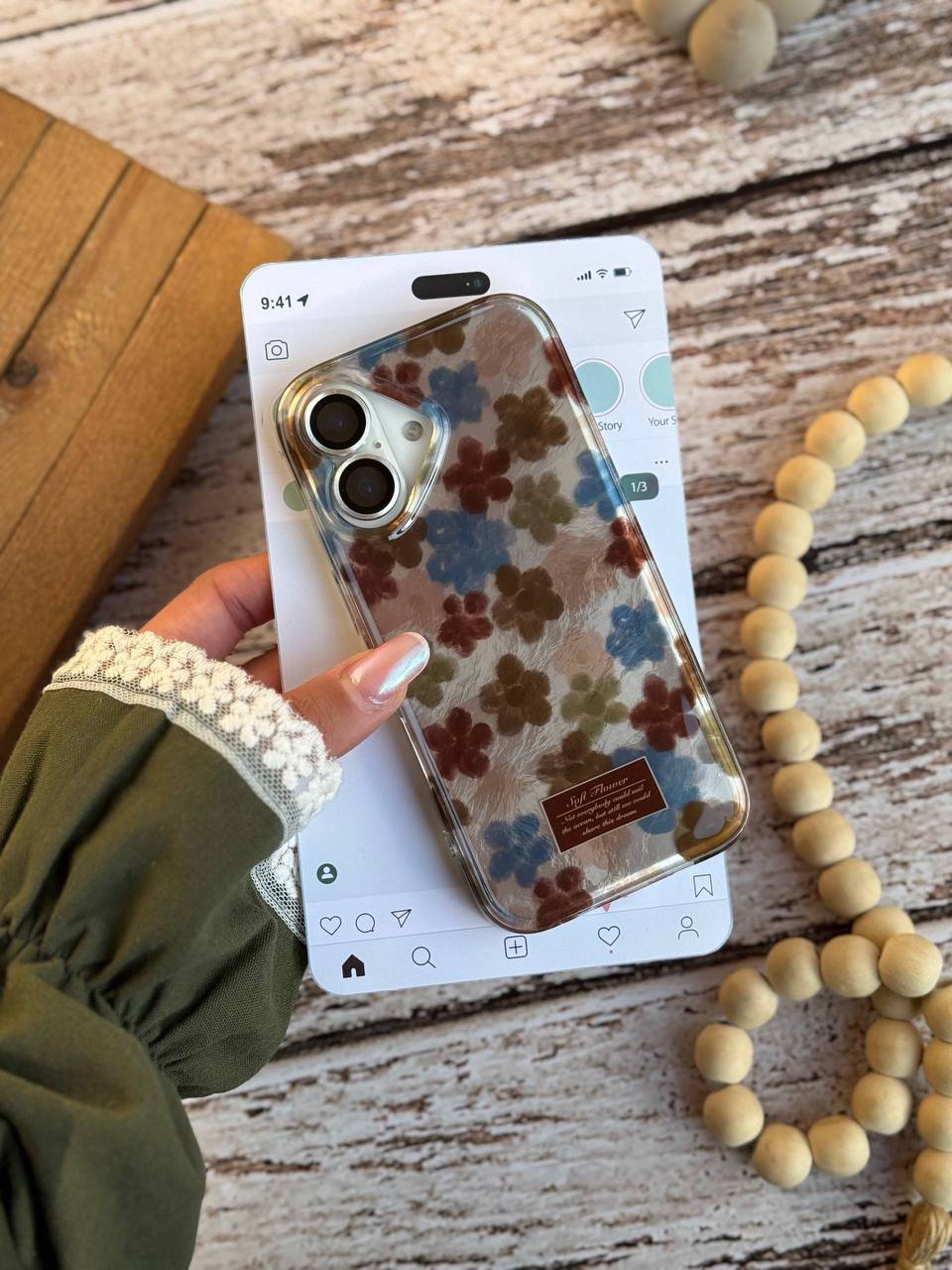 کاور گوشی مدل Soft Flower IMD مقاوم به تغییر رنگ دکمه های نرم محافظت کامل از گوشی  (آیفون ) کد C2160M