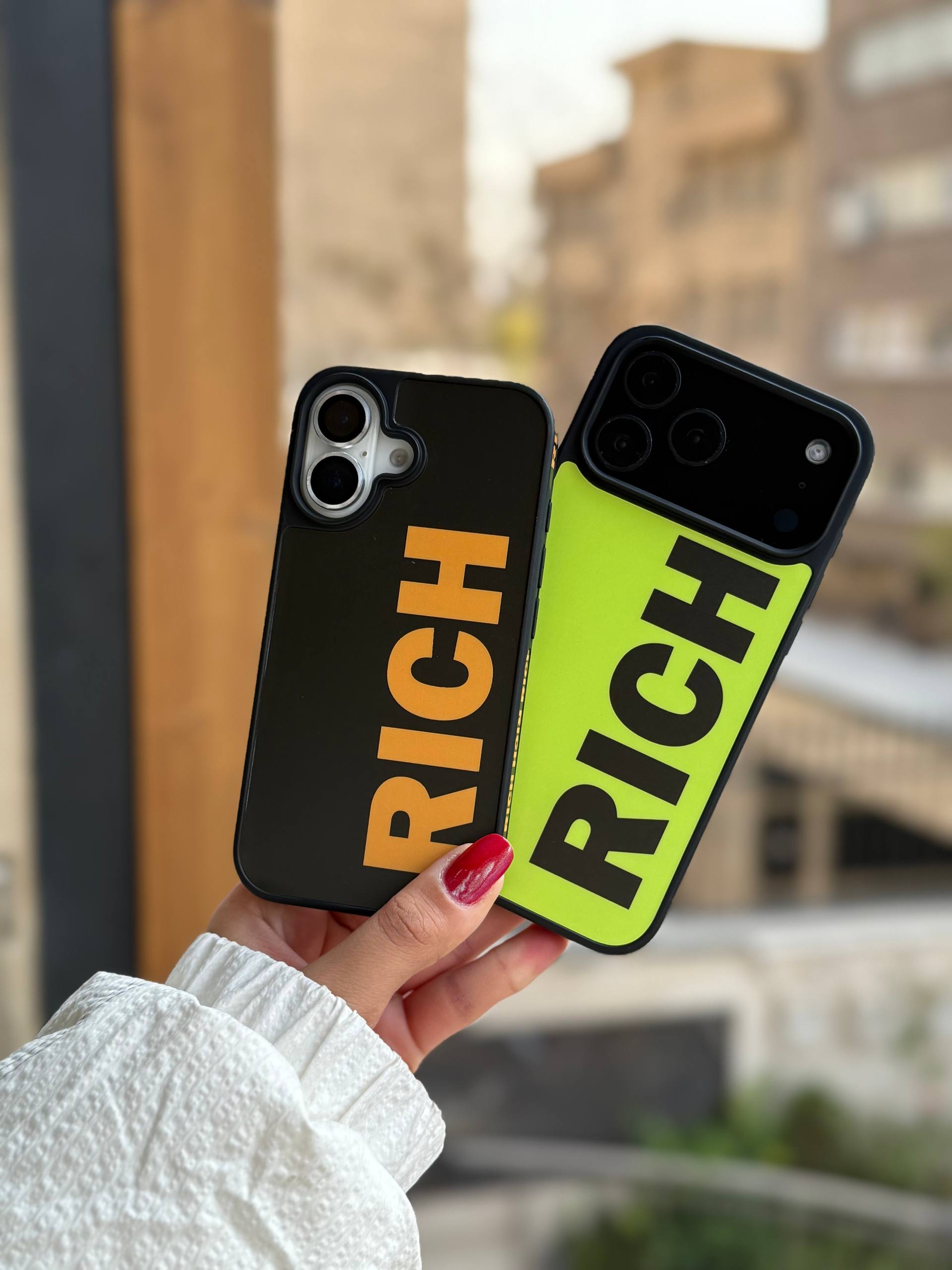 کاور گوشی مدل Rich دو‌رنگ نارنجی و فسفری کیفیت اورجینال (آیفون ) کد C1653M