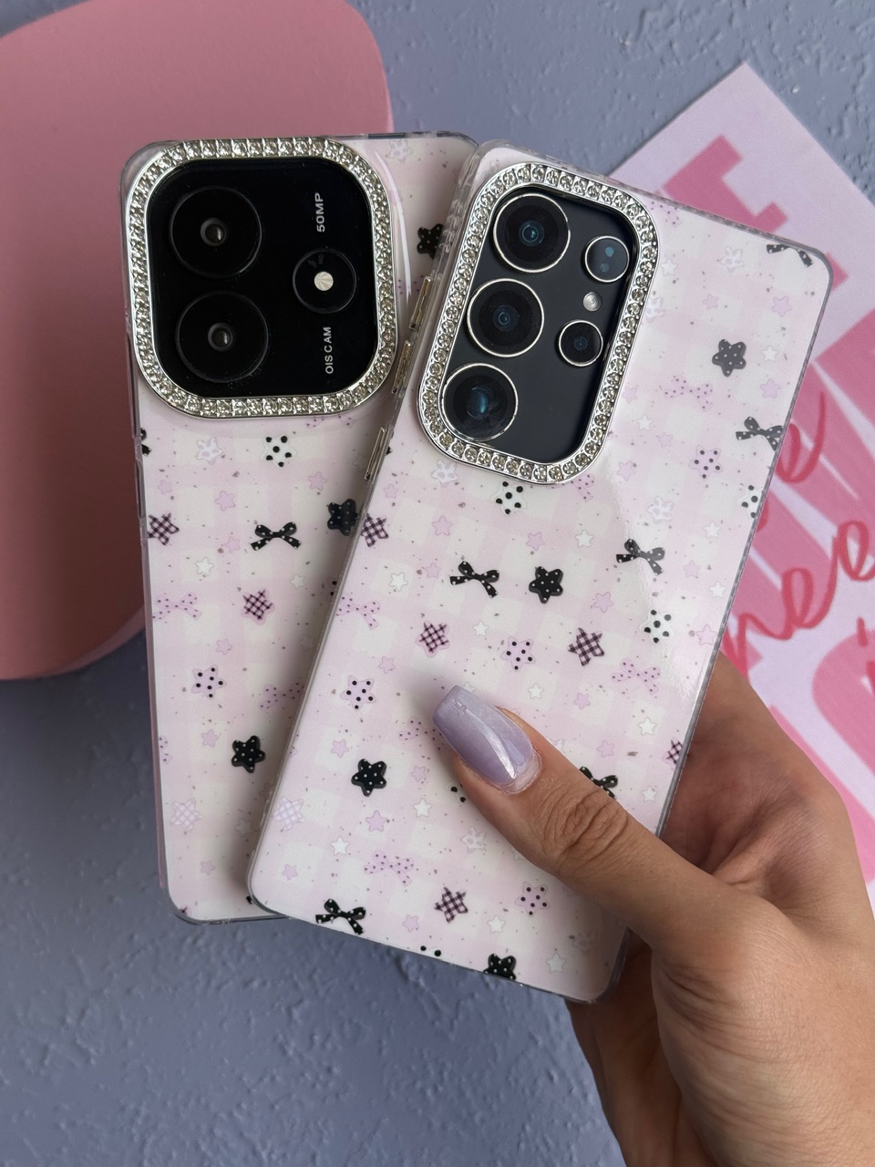 قاب Kawaii Pink Star سامسونگ و شیائومی (کدC2216) (M)