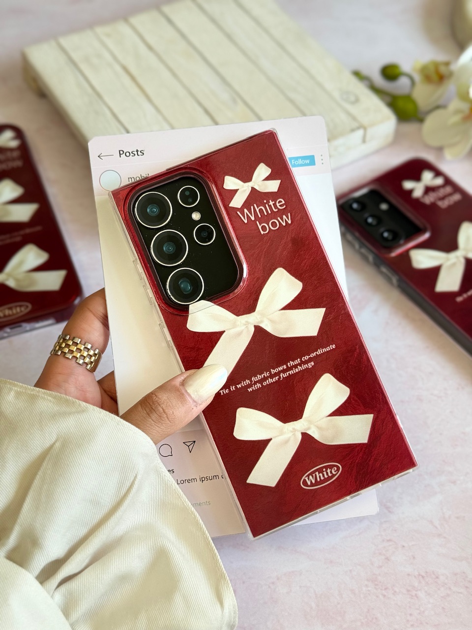 قاب چری white bow اندرویدی (کدC2095) (M)