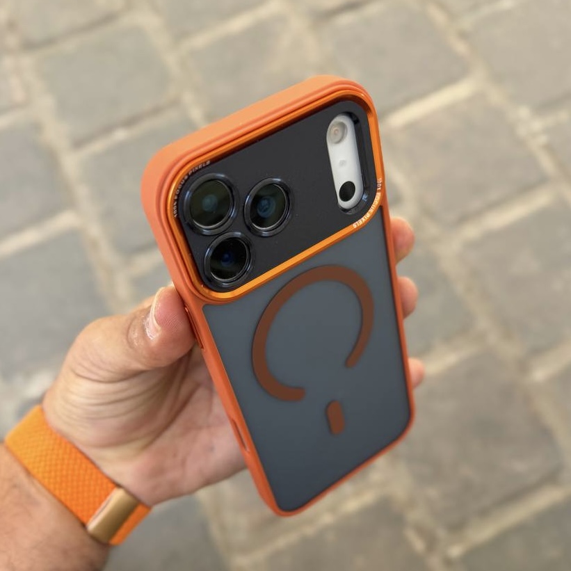قاب گوشی مدل pixels case (نارنجی)  c4681 (T)