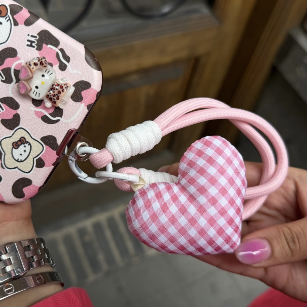 قاب گوشی مدل pink kitty leopard (بند) c4636 (T)