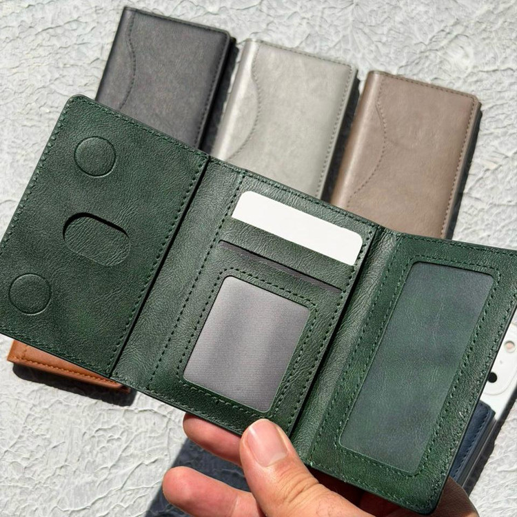 ولت ، کیف پول چرمی مگ سیف دار Leather Wallet MagSafe (G)