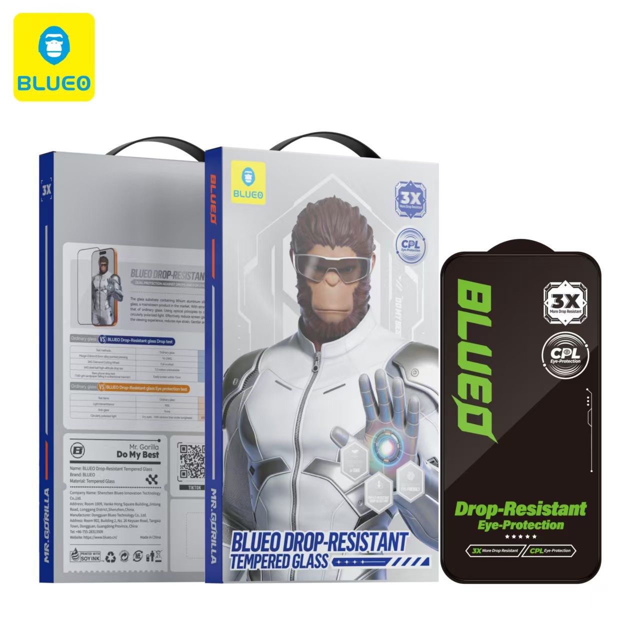 گلس ، محافظ صفحه بلو Blueo Drop-Resistant Tempered Eye Friendly Glass Iphone (G)