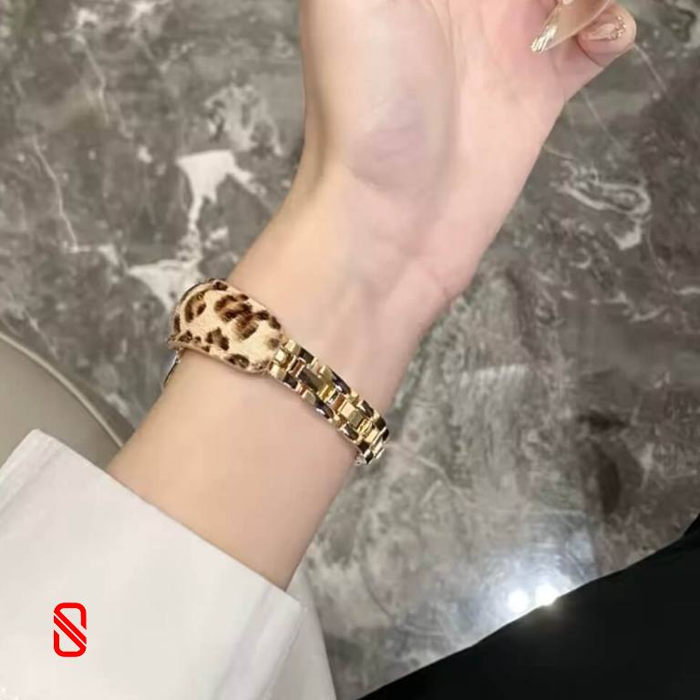 بند اپل واچ چرم گوشواره ای پلنگی (G)