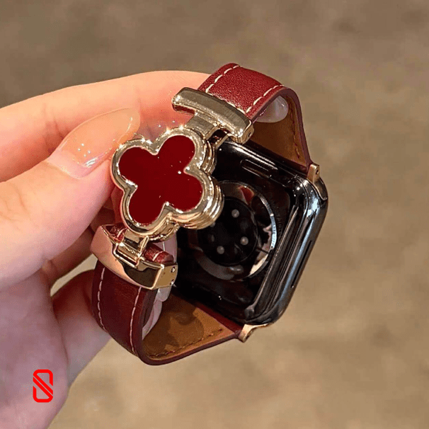 بند اپل واچ چرم قفل Van Cleef ون کلیف (G)
