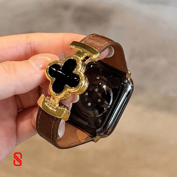بند اپل واچ چرم قفل Van Cleef ون کلیف (G)