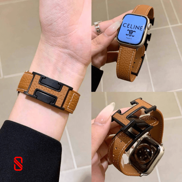 بند اپل واچ چرم قفل هرمس Hermes (G)