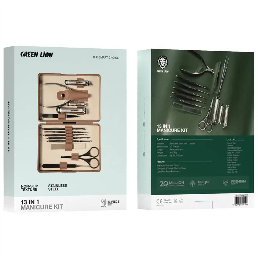 کیت مانیکور 13 کاره گرین لاین Green Lion 13in1 Manicure Kit 1086 (G)