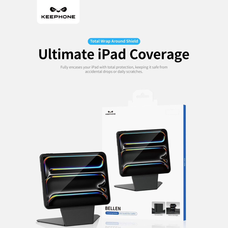 قاب آیپد کی فون Keephone Bellen 5Viewing Modes Anti-Scratch Eco-Leather (G)
