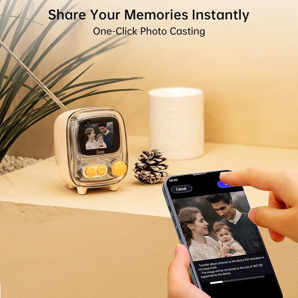 آلبوم عکس و اسپیکر بلوتوثی دیووم Divoom Tiivoo-2 FM Radyolu Mini Bluetooth (G)