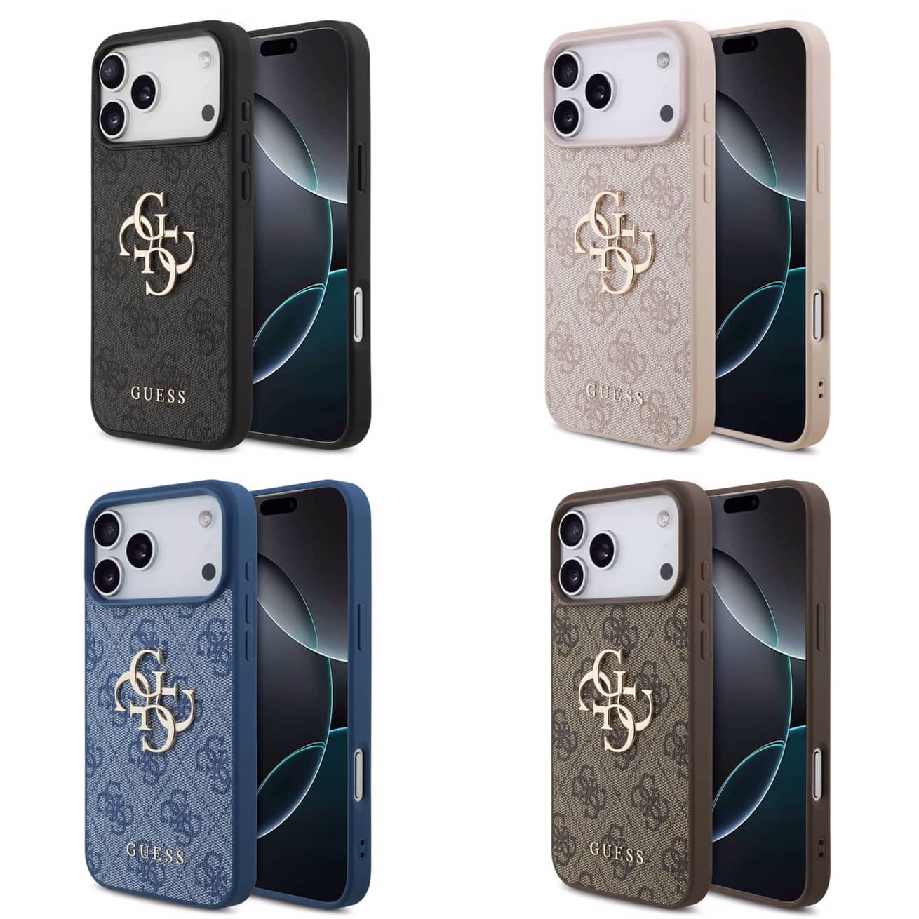 قاب Guess گس طرح دار دو لوگو بزرگ Iphone سری 17 (G)