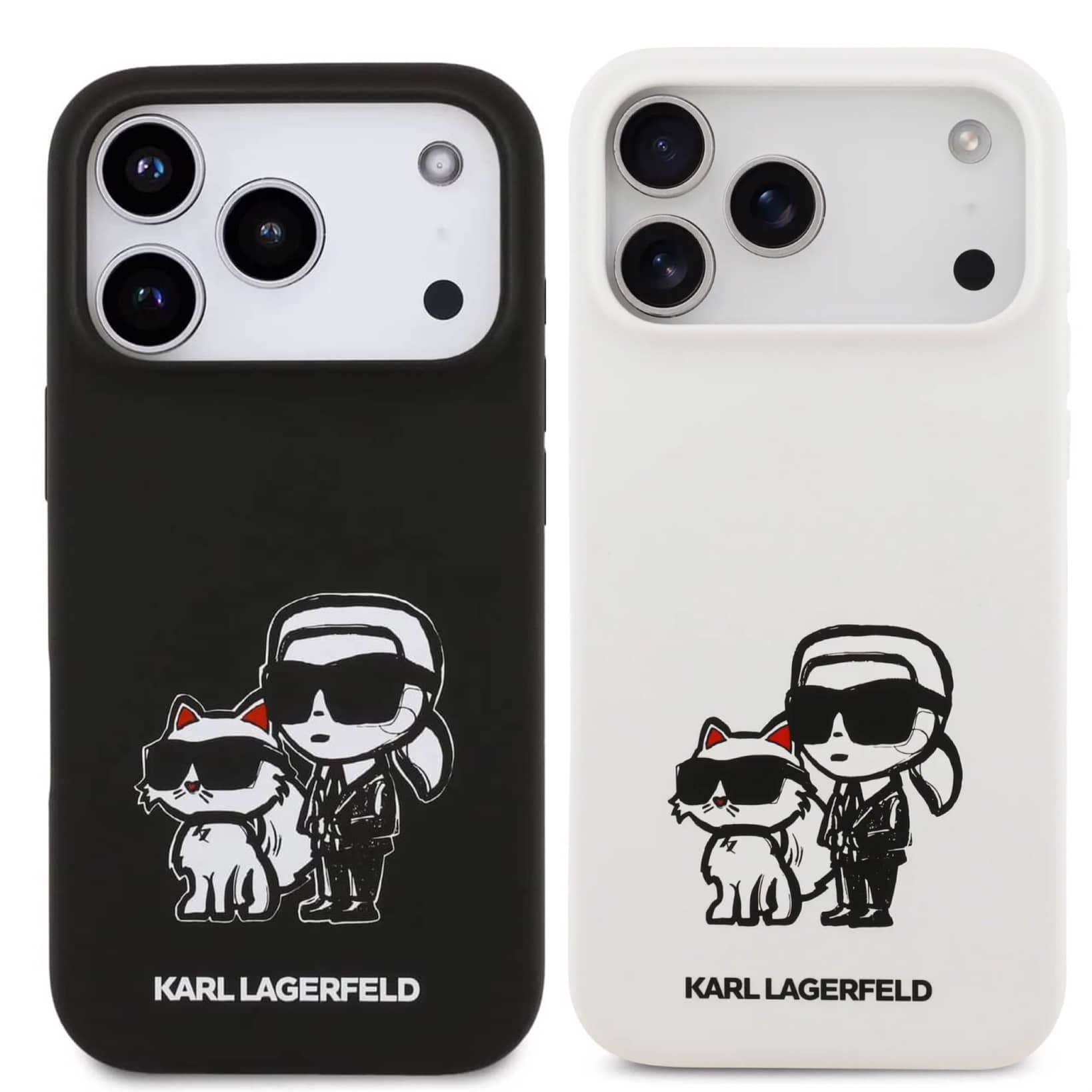 قاب کارل لاگرفلد Karl Lagerfeld در کنار گربه مشکی Iphone سری 17 (G)