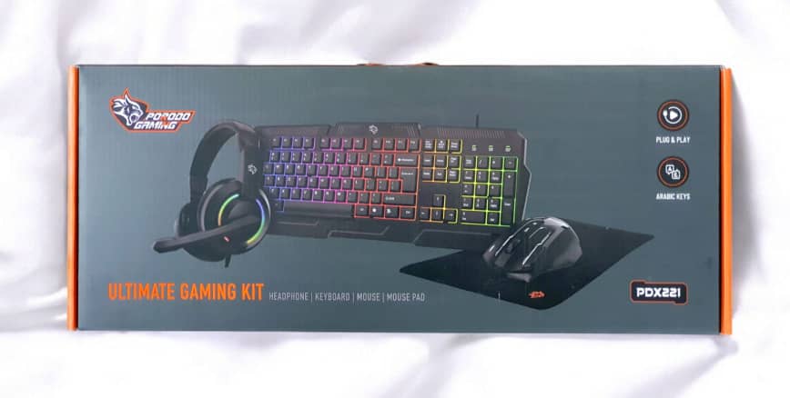 ست گیمینگ Porodo 4IN1 Ultimate Gaming Kit Headphone-Keyboard-Mouse-Mouse Pad PDX221 (G)