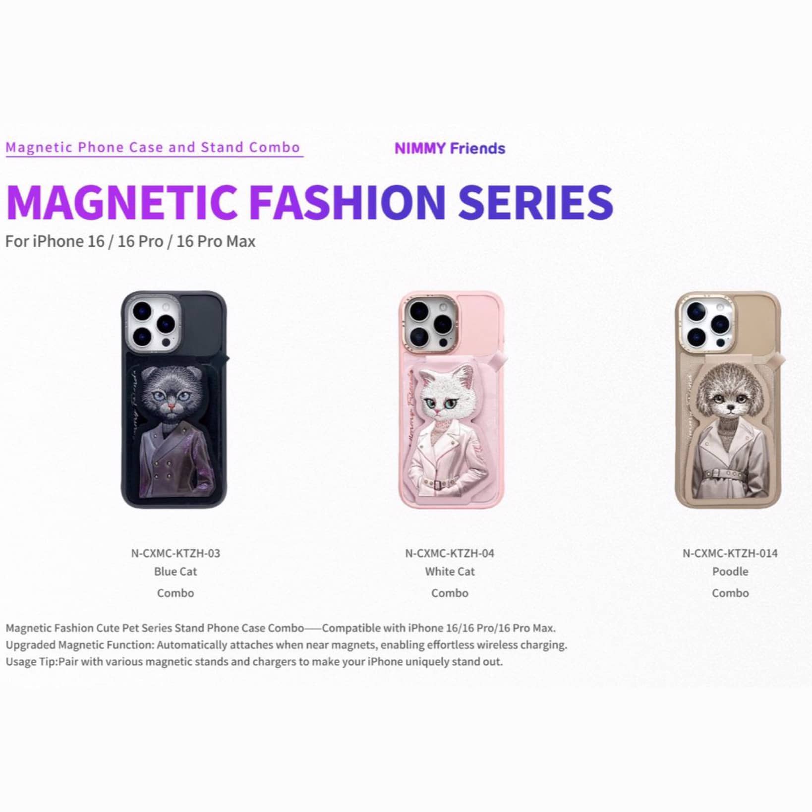 قاب و استند جاکارتی دار نیمی Nimmy Fashion Cute Pet Case With Magnetic Stand (G)