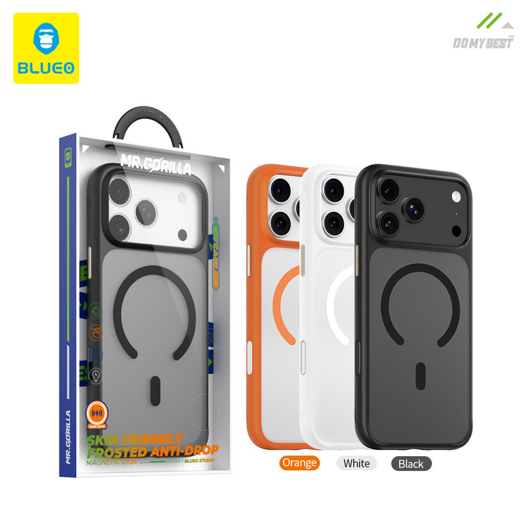 قاب بلو Blueo Skin Friendly Stain & Slip Resistant Magnetic Case-Orange Ring با مگ سیف (G)