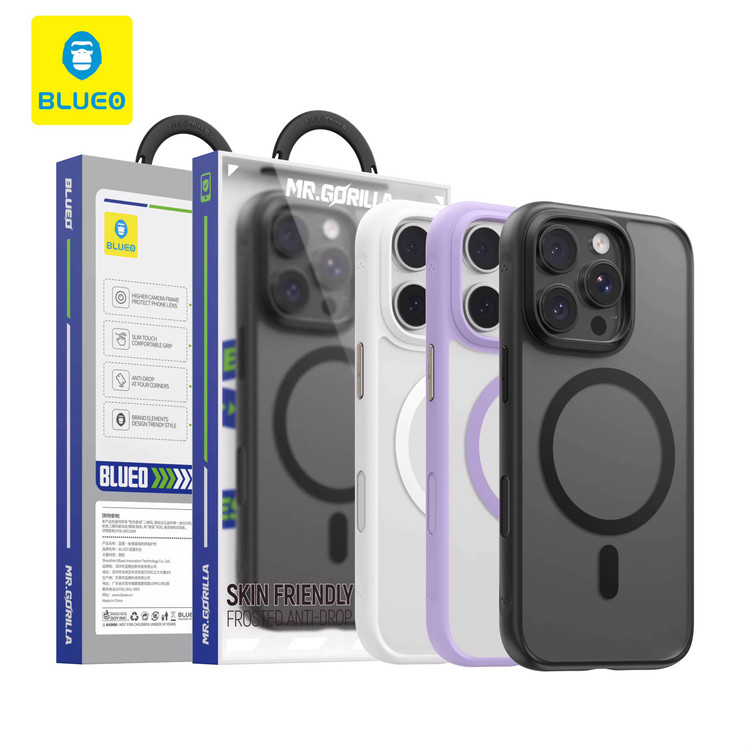 قاب بلو Blueo Skin Friendly Stain & Slip Resistant Magnetic Case-Orange Ring با مگ سیف (G)