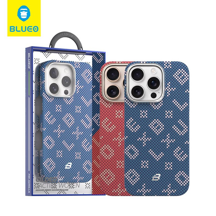 قاب Blueo بلو بافت Gilded Tactile Woven Aramid Fiber Magnetic Case (G)