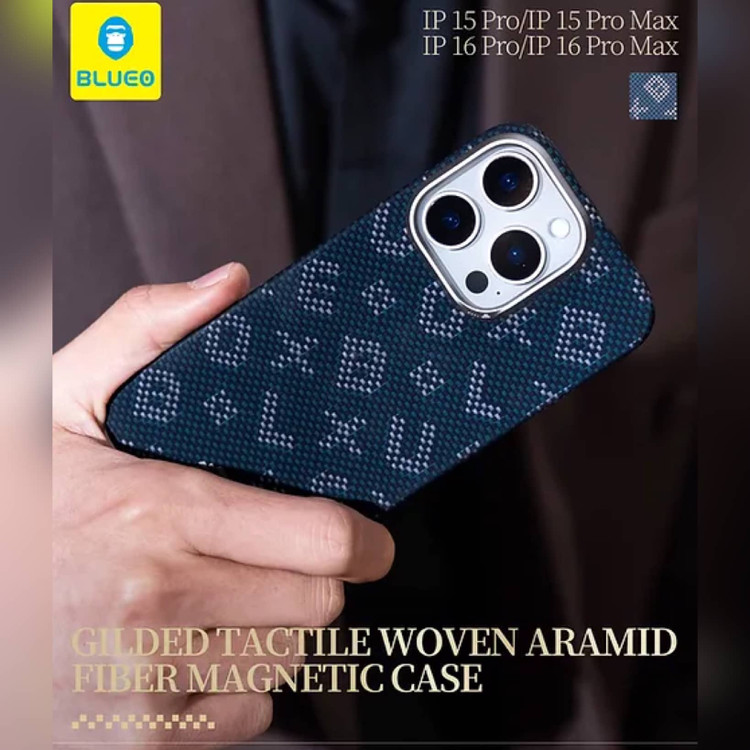 قاب Blueo بلو بافت Gilded Tactile Woven Aramid Fiber Magnetic Case (G)