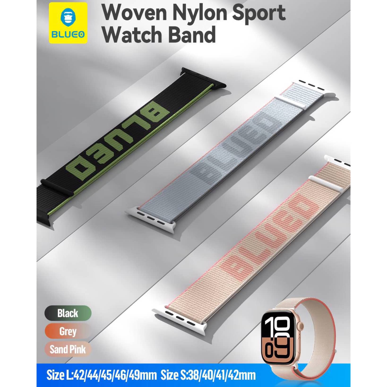 بند اپل واچ بافت نایلونی اسپرت Blueo بلو Wovan Nylon Sport (G)