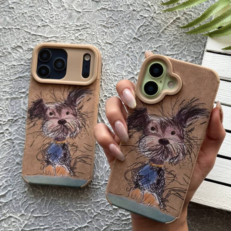 قاب مخملی سگ اسکیچ Sketch Doggy آیفون (G)