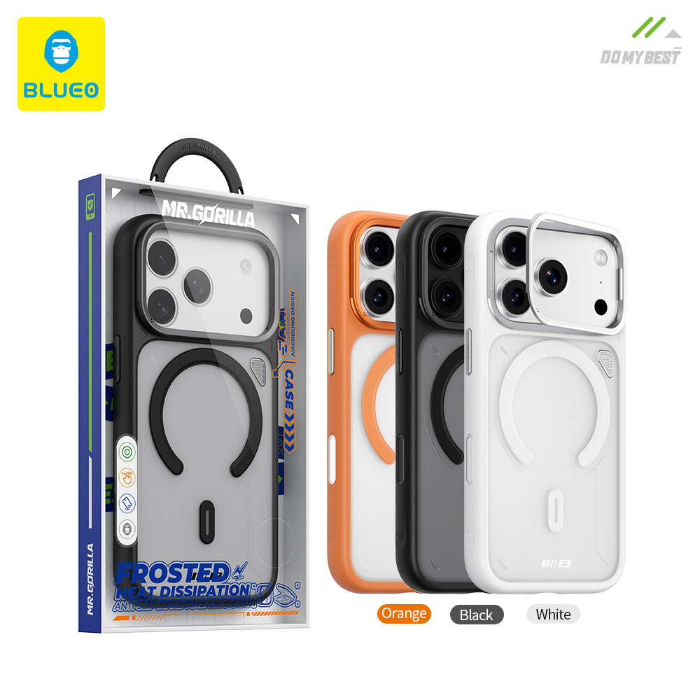 قاب Blueo بلو استند شونده با مگ سیف Frosted Heat Dissipation Anti-Slip STAND Magnetic Case Iphone (G)