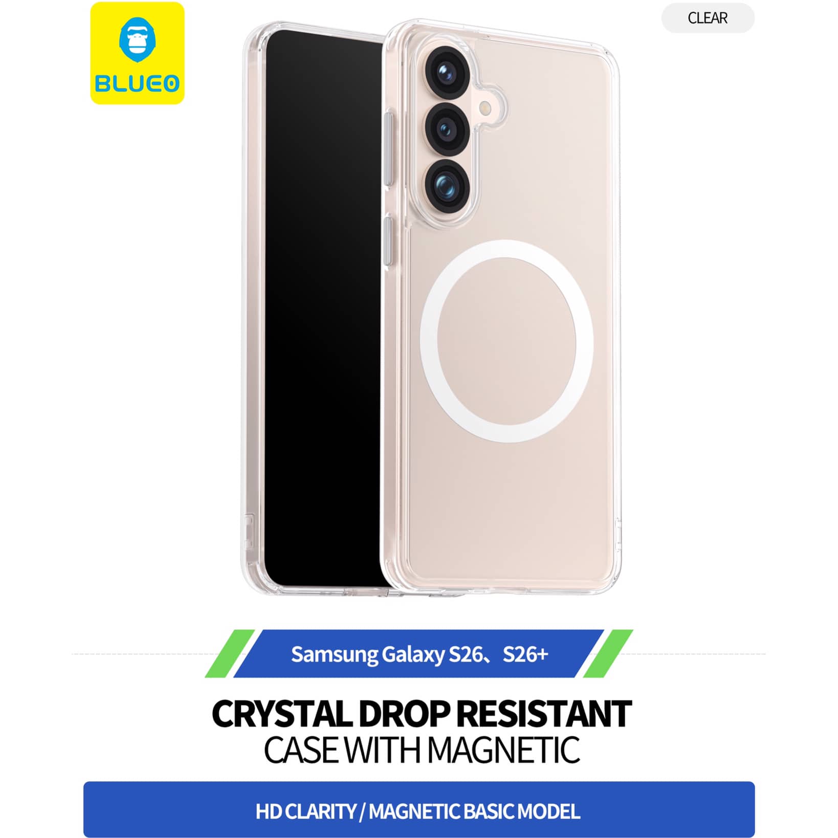 قاب Blueo بلو کریستالی با مگ سیف Crystal Drop Resistance Magsafe Case سامسونگ (G)