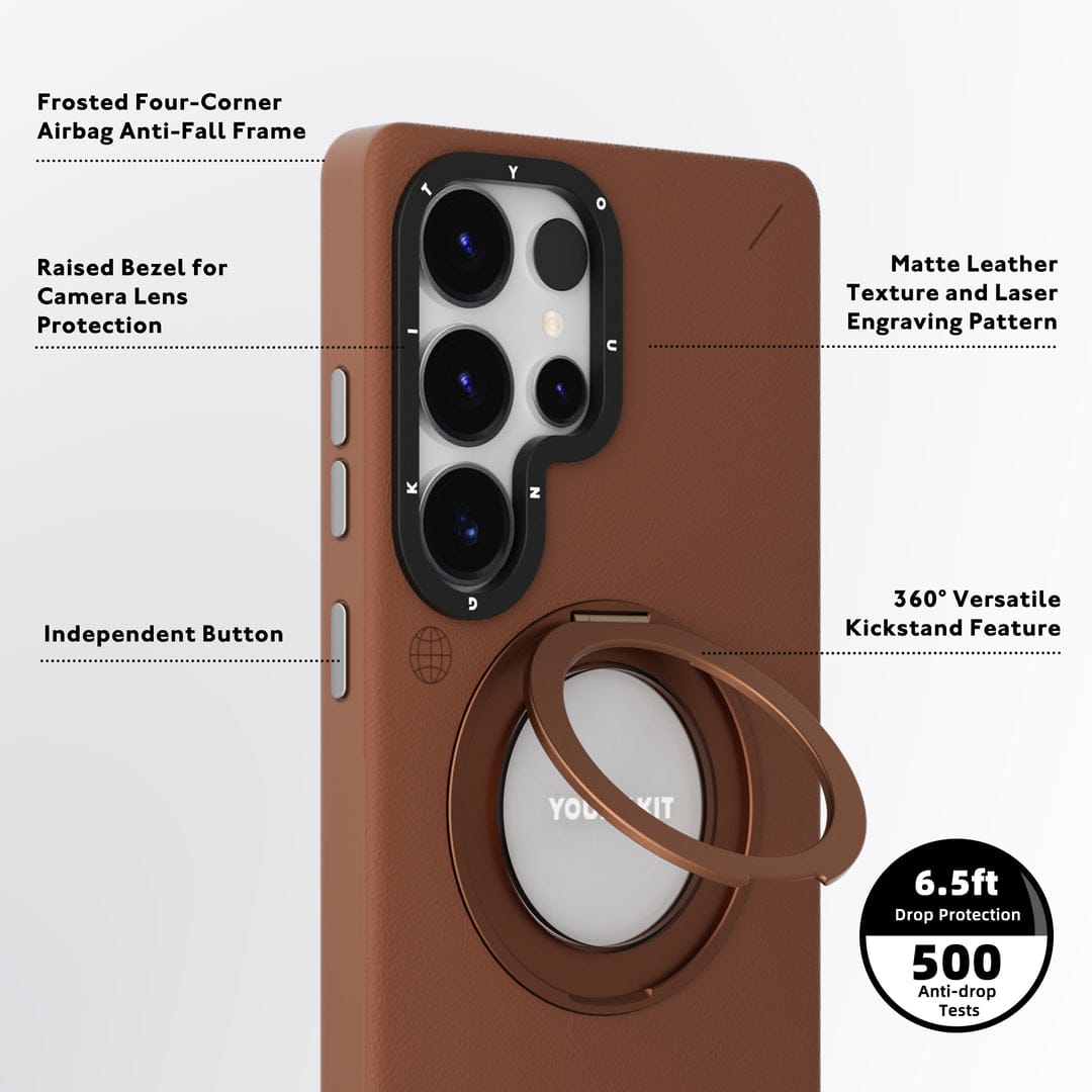 قاب Youngkit یانگ کیت Leather 360° Rotation Ring Stand Case Magsafe سامسونگ Samsung (G)
