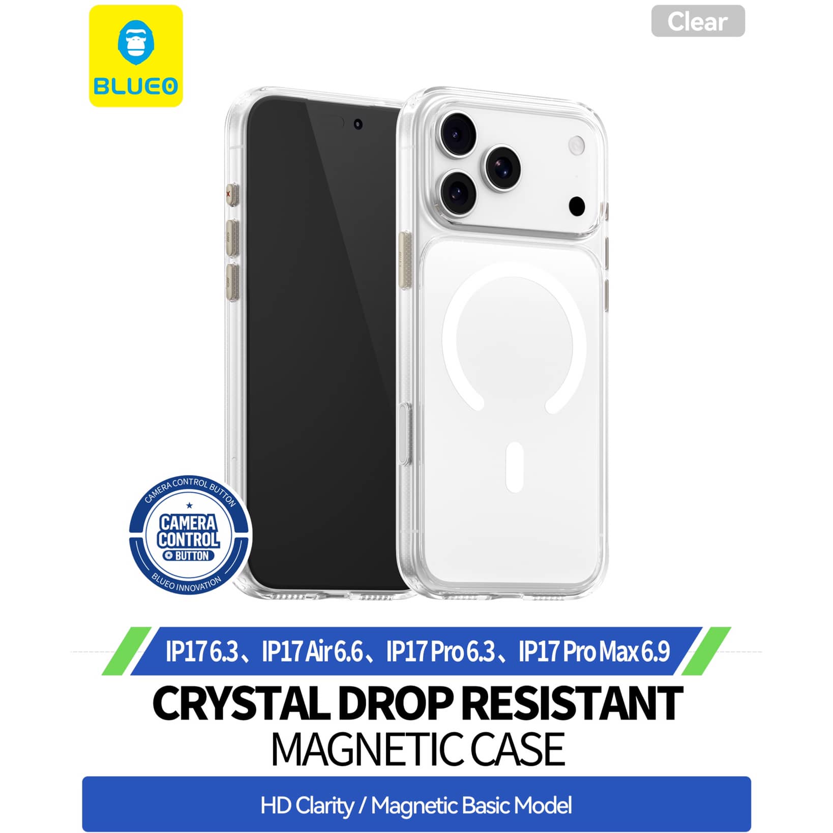قاب بلو کریستالی استند شونده 360 درجه با مگ سیف Blueo Crystal Drop Resistance Stand 360° Magsafe Case Samsung (G)