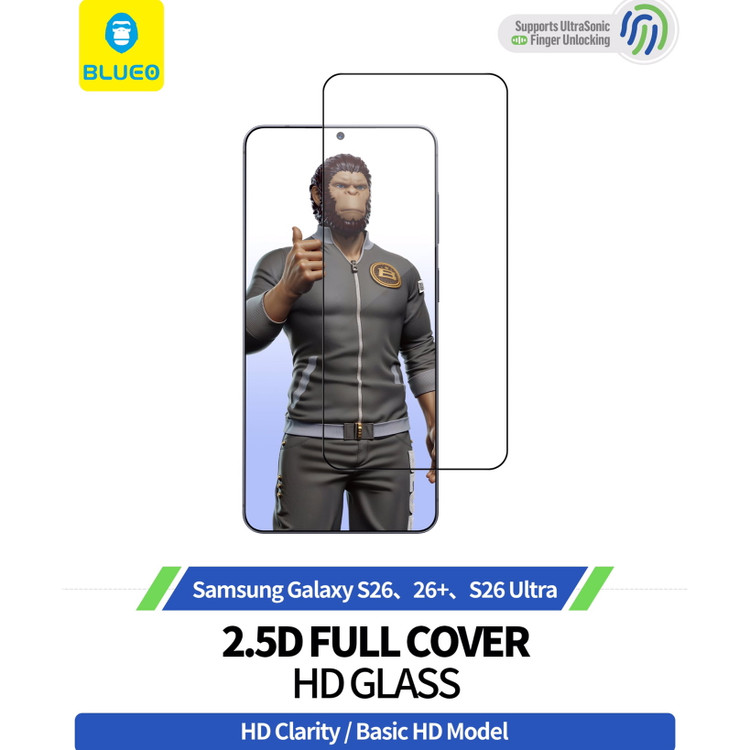 گلس ، محافظ صفحه بلو پک 5 تایی Blueo 5Pcs Pack 2.5D Silk Full Cover Glass HD Samsung (G)