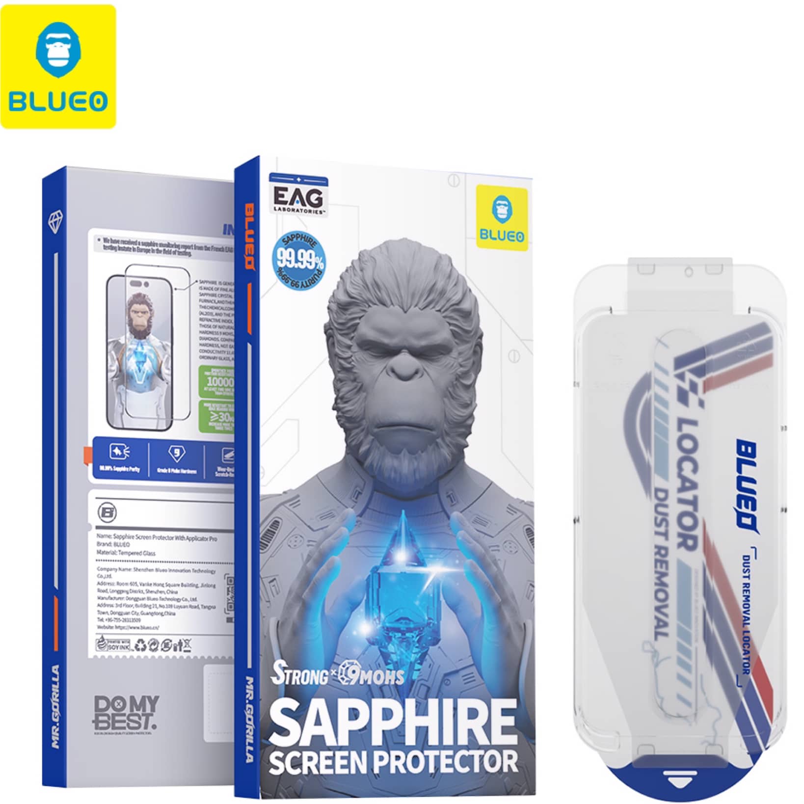 گلس ، محافظ صفحه بلو یاقوتی با اپلیکاتور Blueo SAPPHIRE Screen Protector With Applicator Iphone (G)