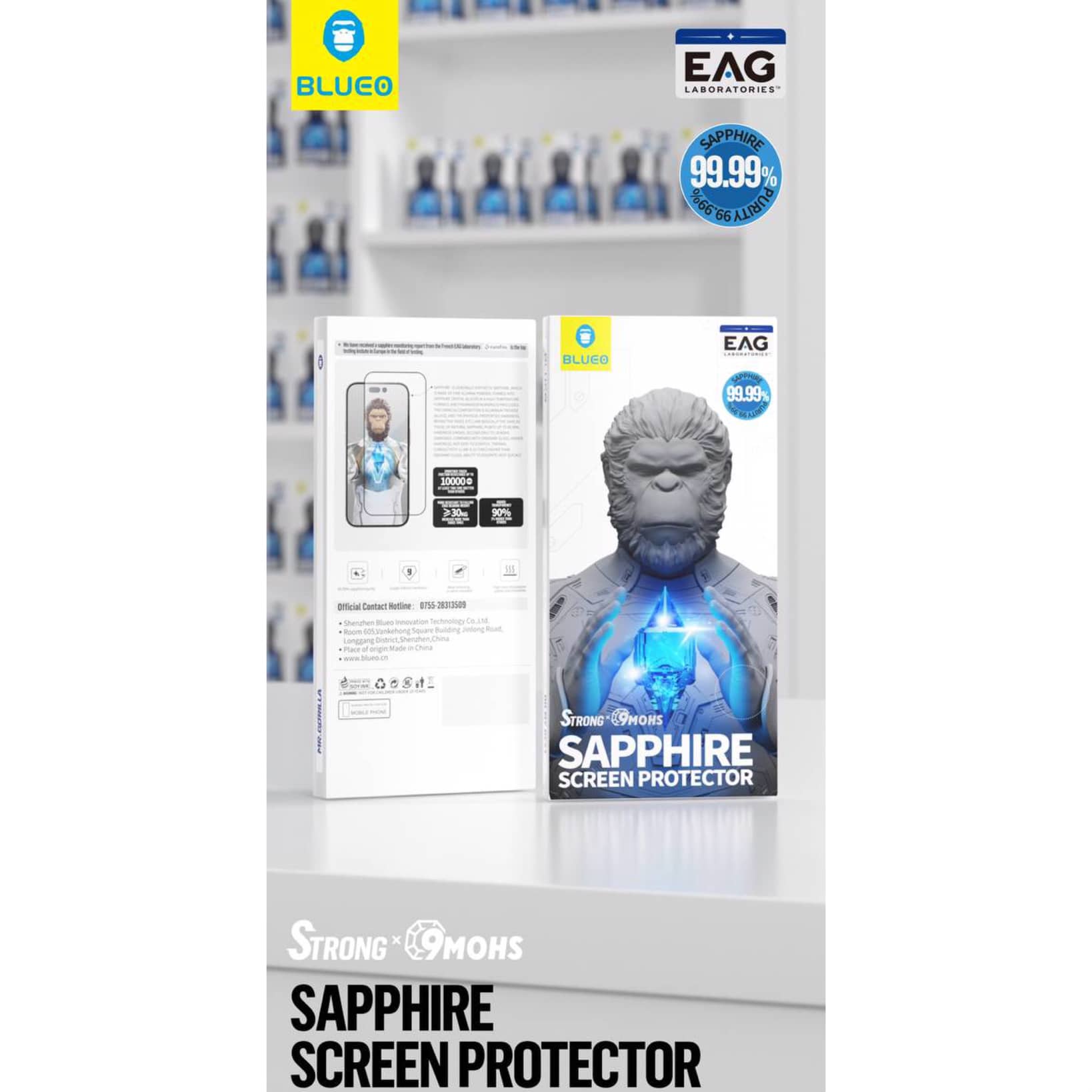 گلس ، محافظ صفحه بلو یاقوتی با اپلیکاتور Blueo SAPPHIRE Screen Protector With Applicator Iphone (G)
