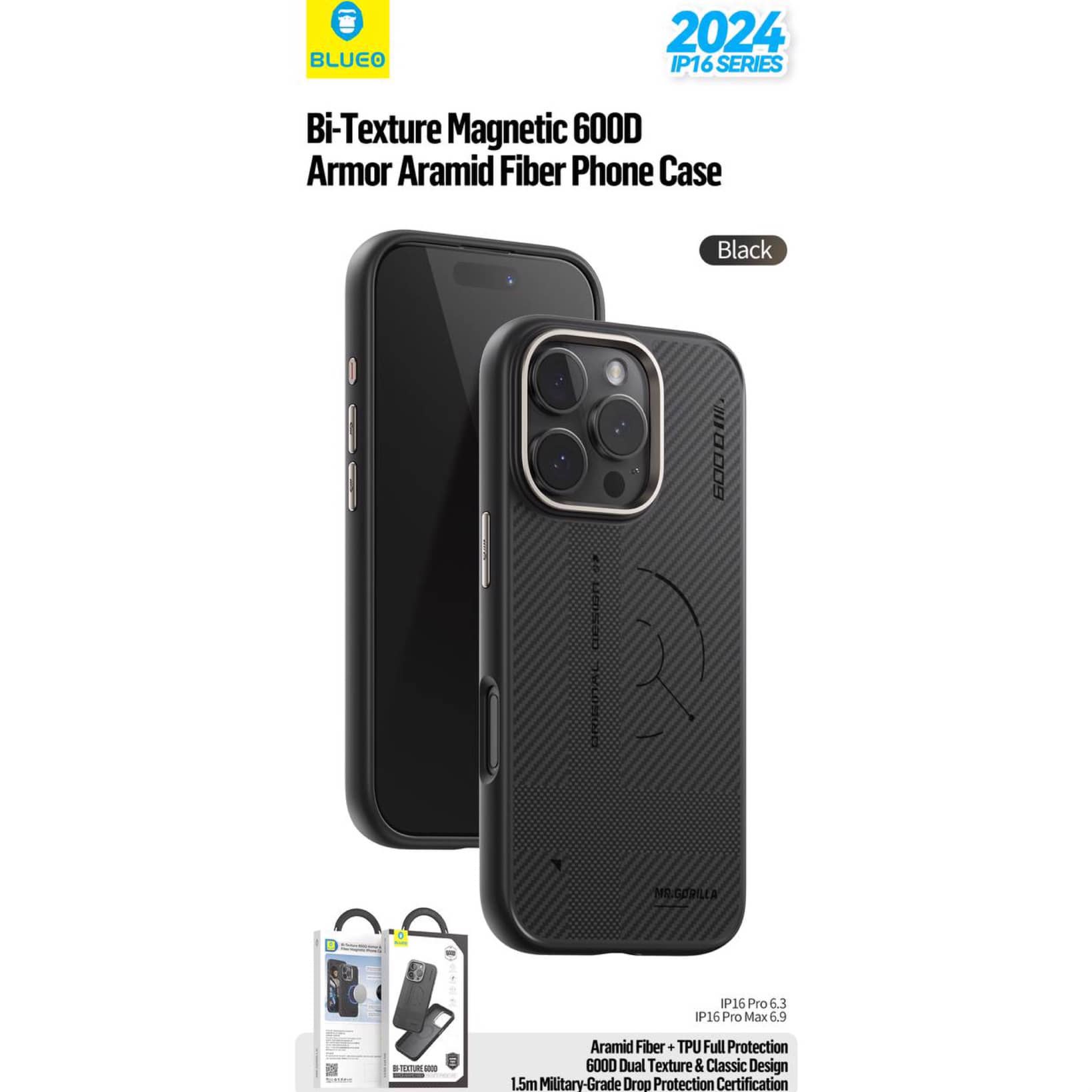 قاب بلو بافت با مگ سیف Blueo BI-Texture 600D Armor Aramid Fiber Magnetic Case Iphone (G)
