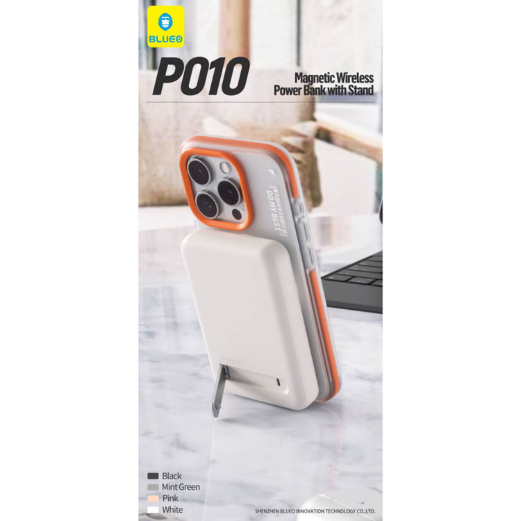 پاور بانک بلو تاشو استند شونده مغناطیسی Blueo Magnetic Foldable Stand Power Bank 10000Mah (G)