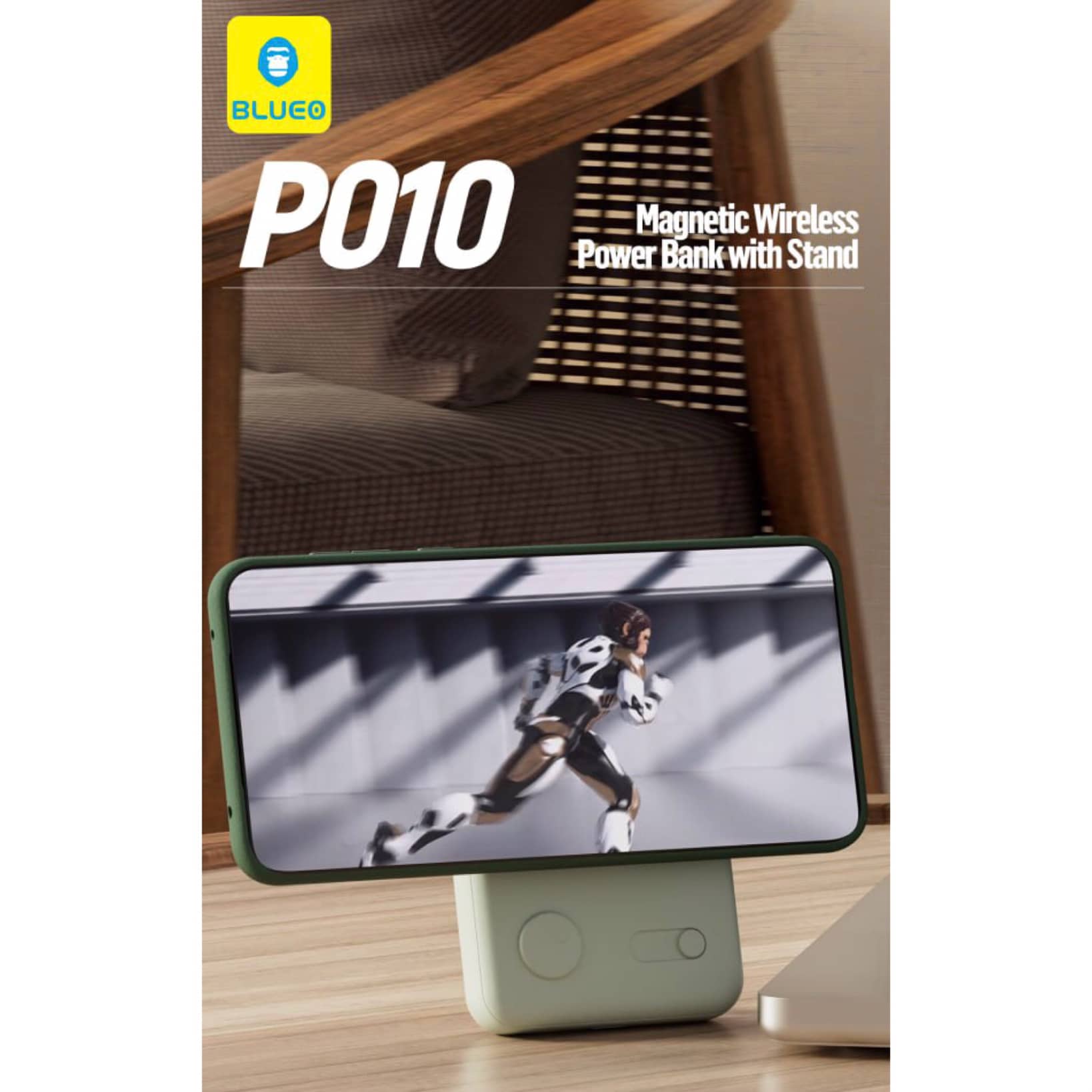 پاور بانک بلو تاشو استند شونده مغناطیسی Blueo Magnetic Foldable Stand Power Bank 10000Mah (G)