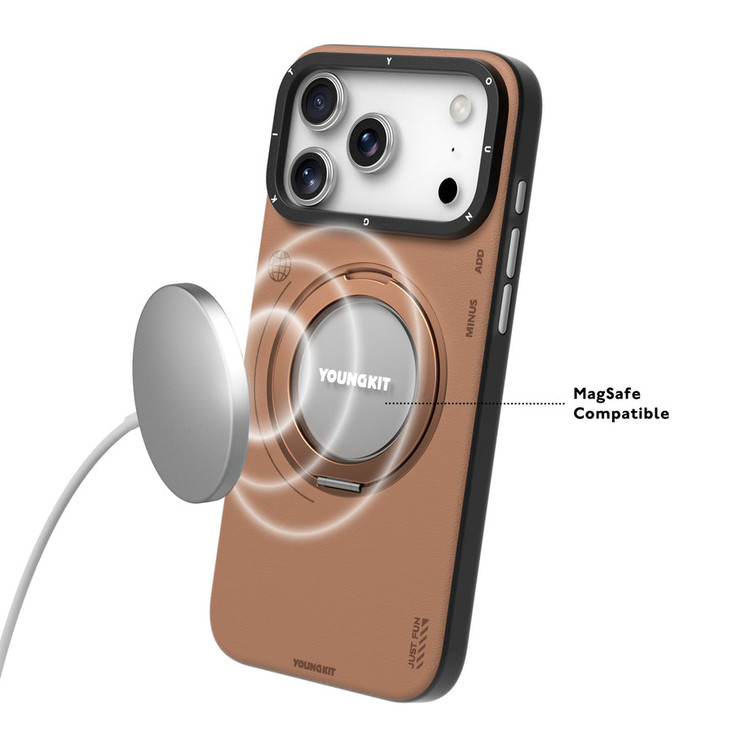 قاب Youngkit یانگ کیت Leather 360 Rotation Ring Stand Case Magsafe آیفون (G)