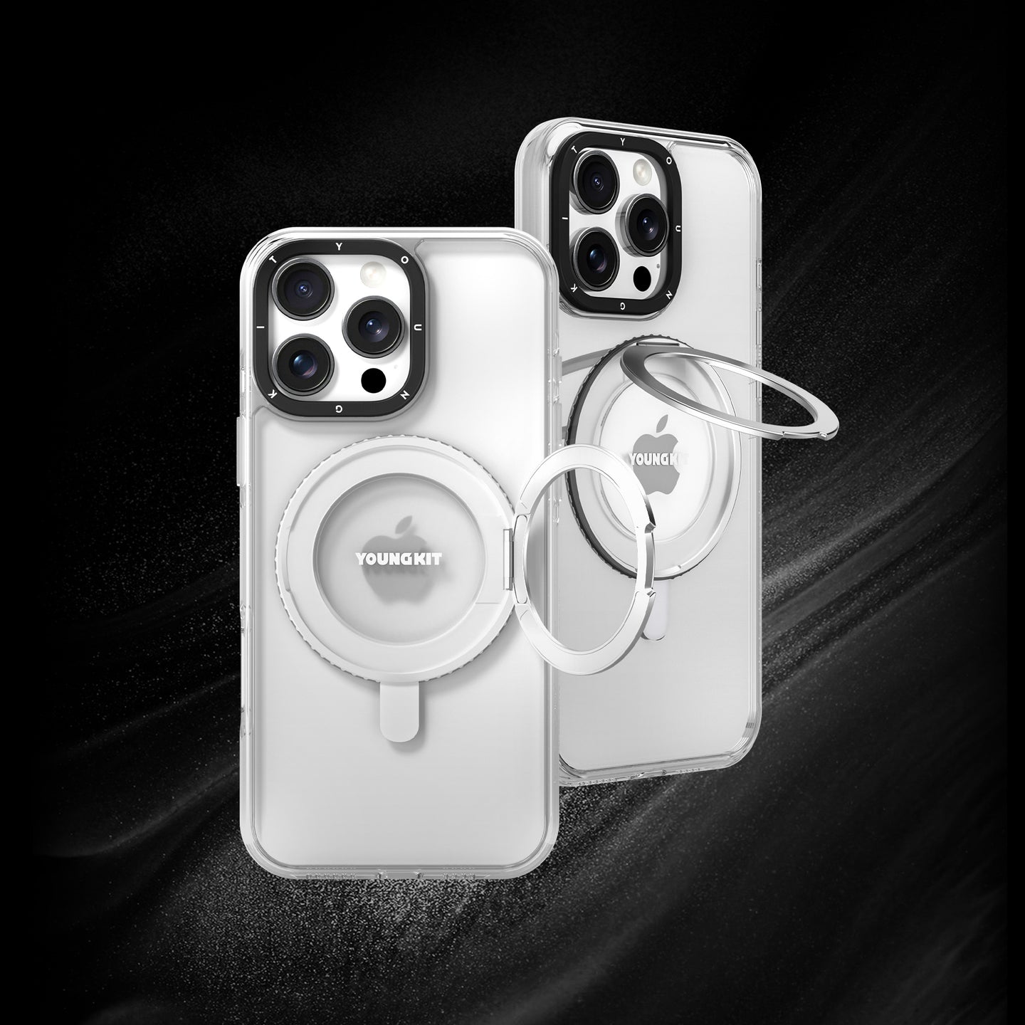 قاب یانگ کیت Youngkit Crystal Rotation Ring Stand Case 360 Magsafe Iphone (G)