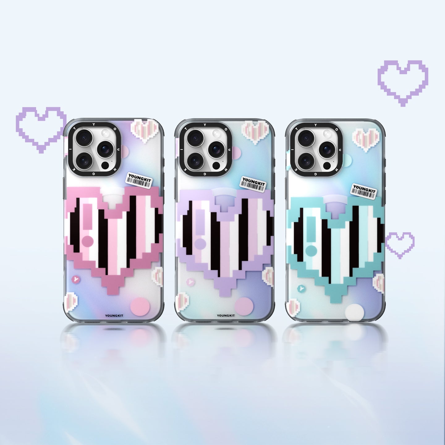 قاب یانگ کیت Youngkit Color Changing Pixel Heartbeat Iphone (G)