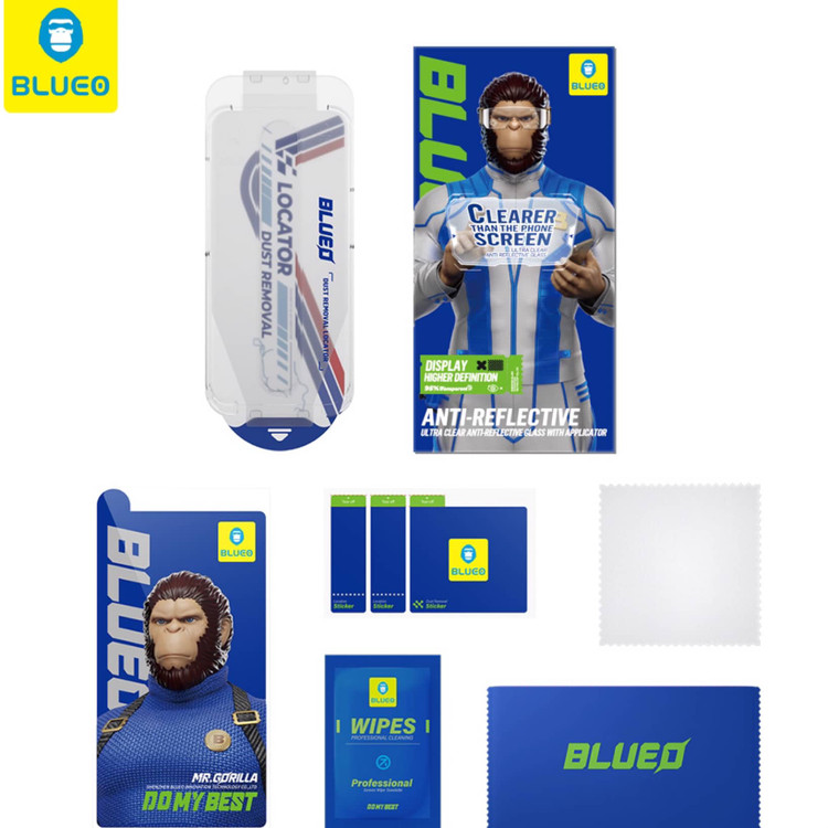 گلس ، محافظ صفحه بلو ضد انعکاس نور با اپلیکاتور Blueo AR Anti-Reflective With Applicator Glass Iphone (G)