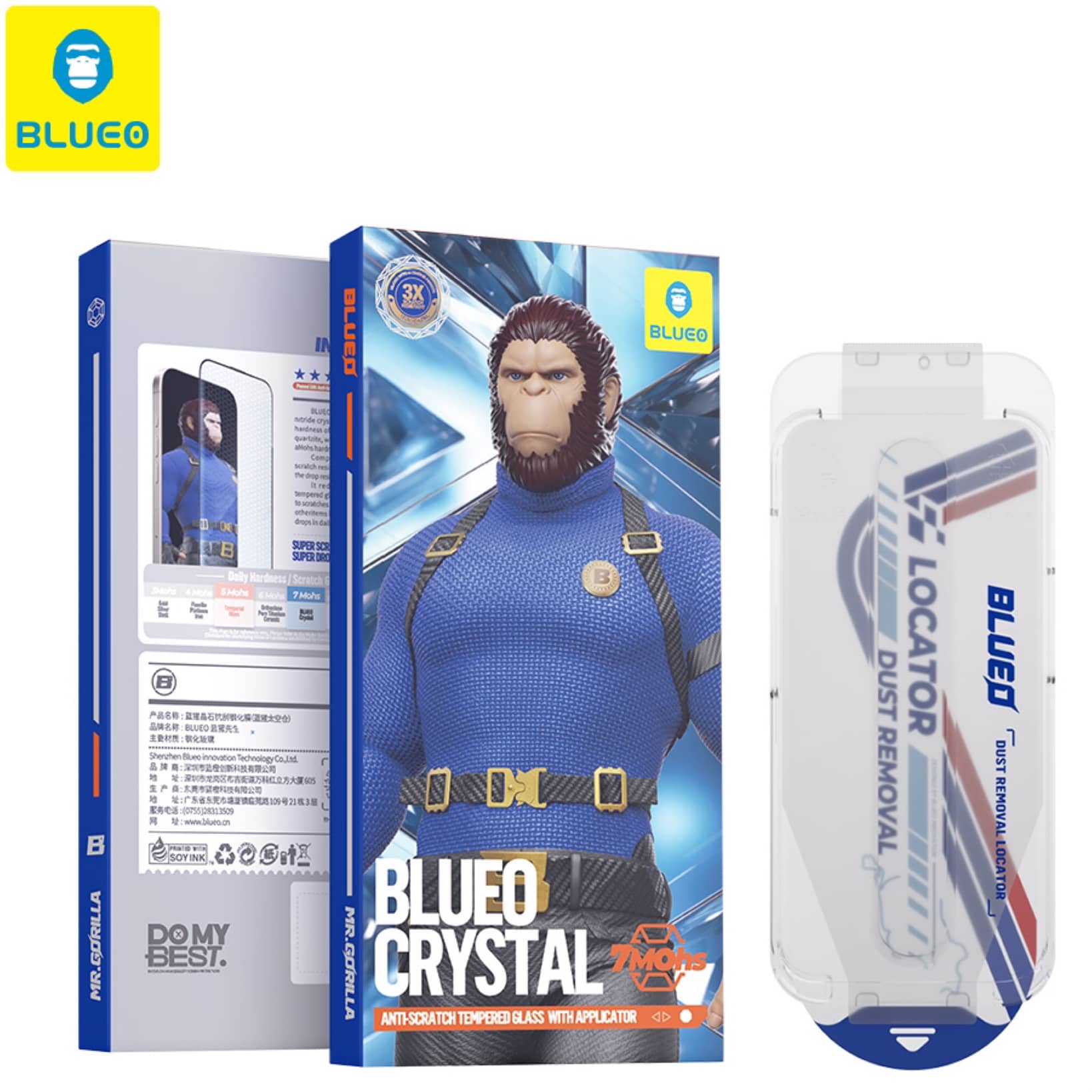 گلس ، محافظ صفحه بلو کریستالی با اپلیکاتور Blueo Crystal Anti-Scratch Tempered Glass With Applicator Iphone آیفون (G)