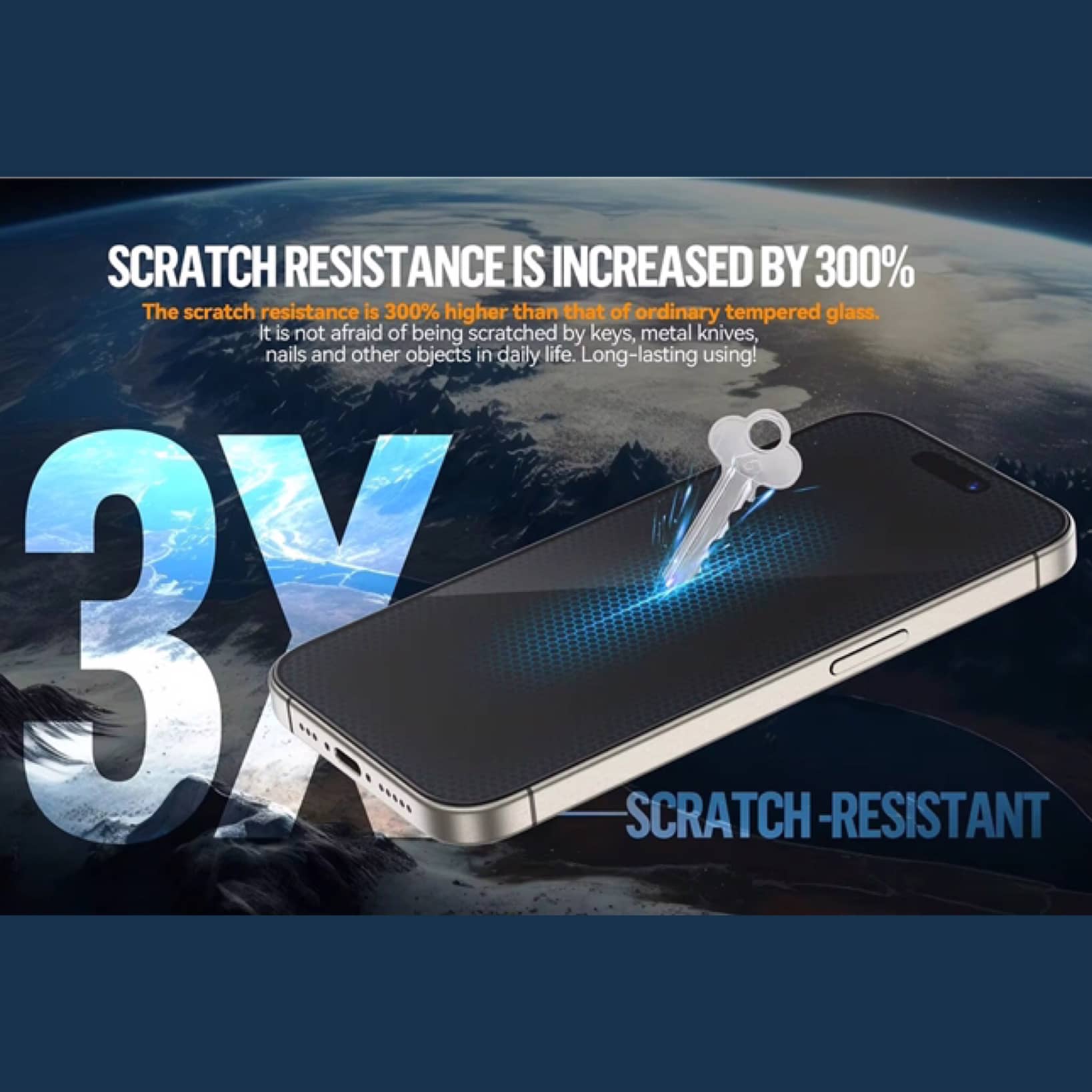 گلس ، محافظ صفحه بلو کریستالی Blueo Crystal Anti-Scratch Tempered Glass Iphone آیفون (G)