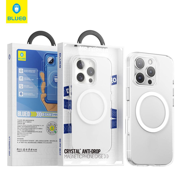 قاب بلو کریستالی با مگ سیف Blueo Crystal Drop Resistance Magsafe Case Iphone (G)