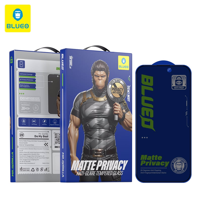 گلس ، محافظ صفحه بلو مات پرایوسی Blueo Full Cover Anti-Peep privacy Matte Glass Iphone (G)