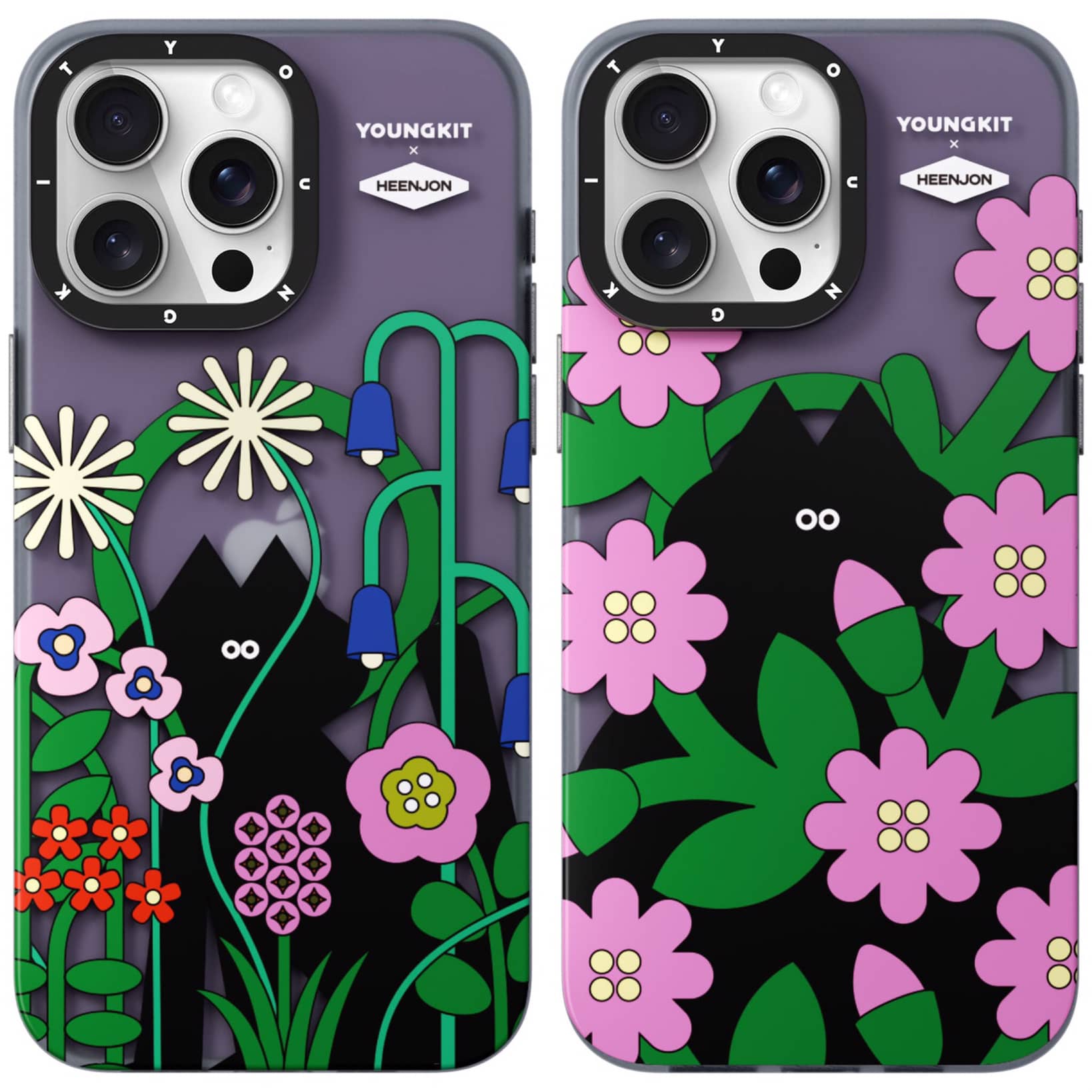 قاب یانگ کیت Youngkit Heenjon Cat Flower Magsafe Iphone (G)