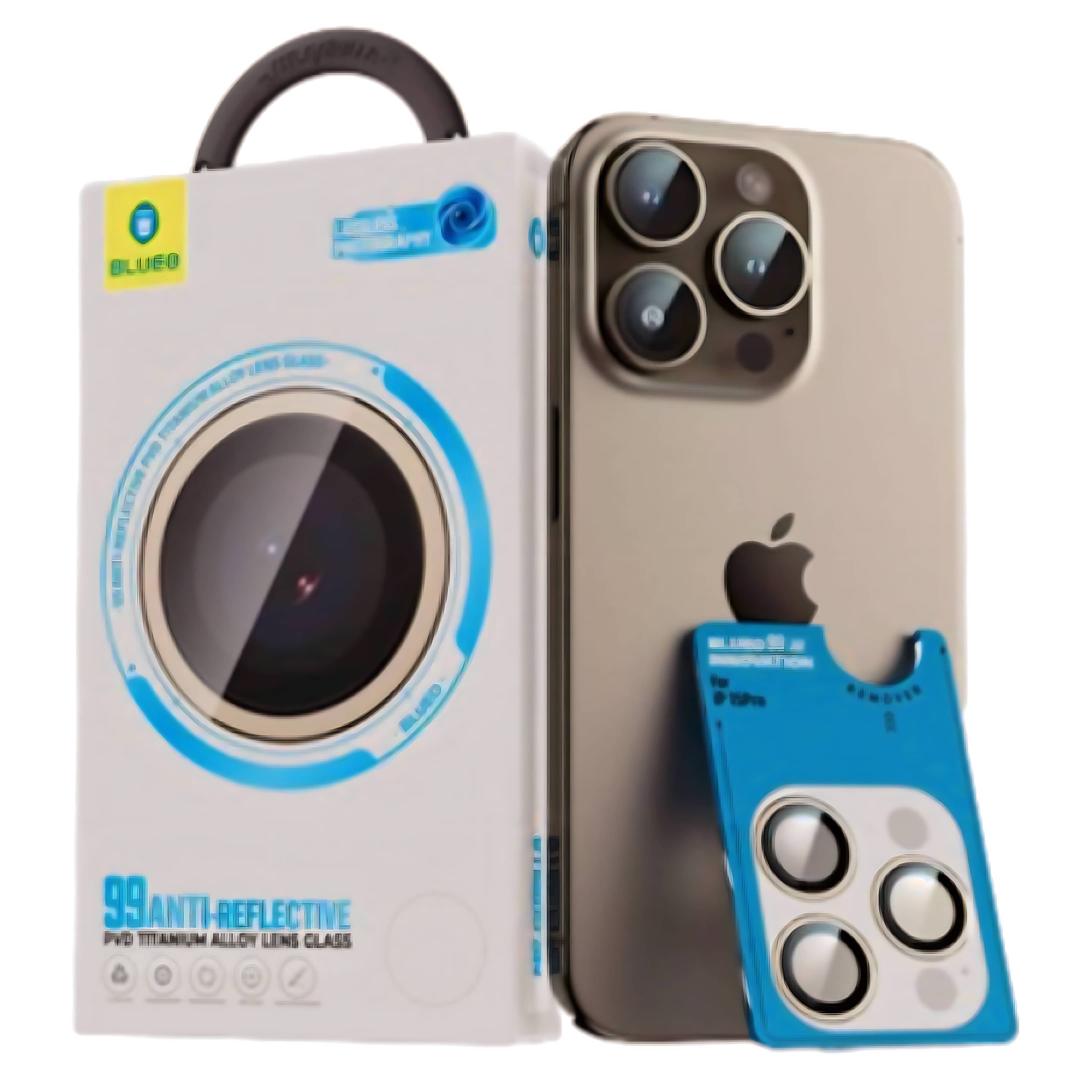 رینگ محافظ لنز بلو تیتانیوم ضد انعکاس نور Blueo 99Anti-Reflective PVD Titanium Alloy Lens Glass Iphone 15 & 16 & 17 Series (G)