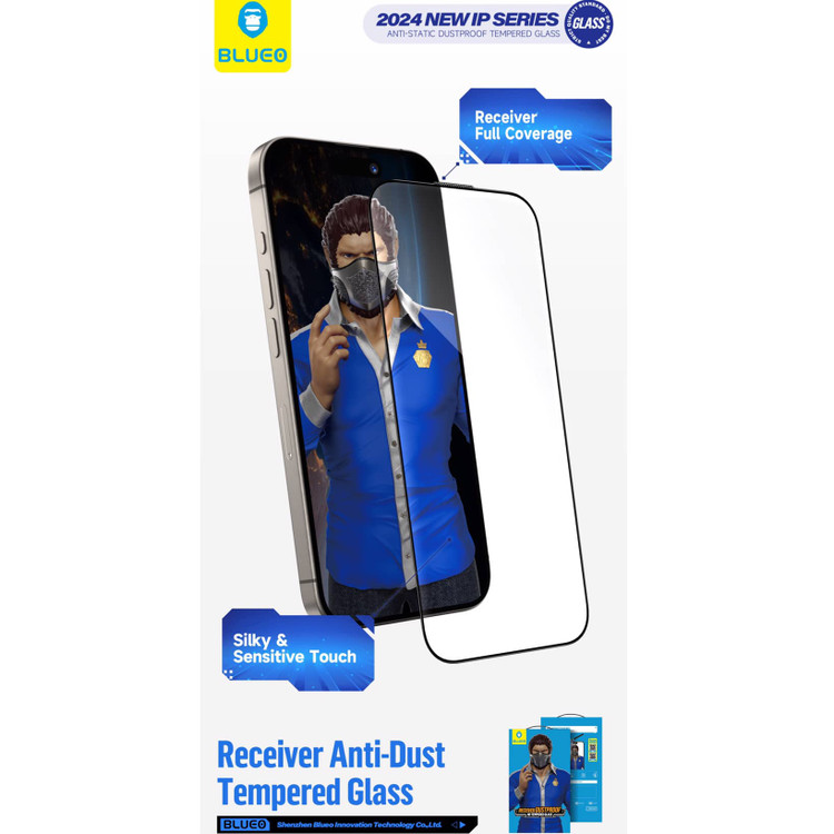 گلس ، محافظ صفحه بلو ضد گرد و غبار Blueo Receiver Dustproof HD Glass Iphone (G)