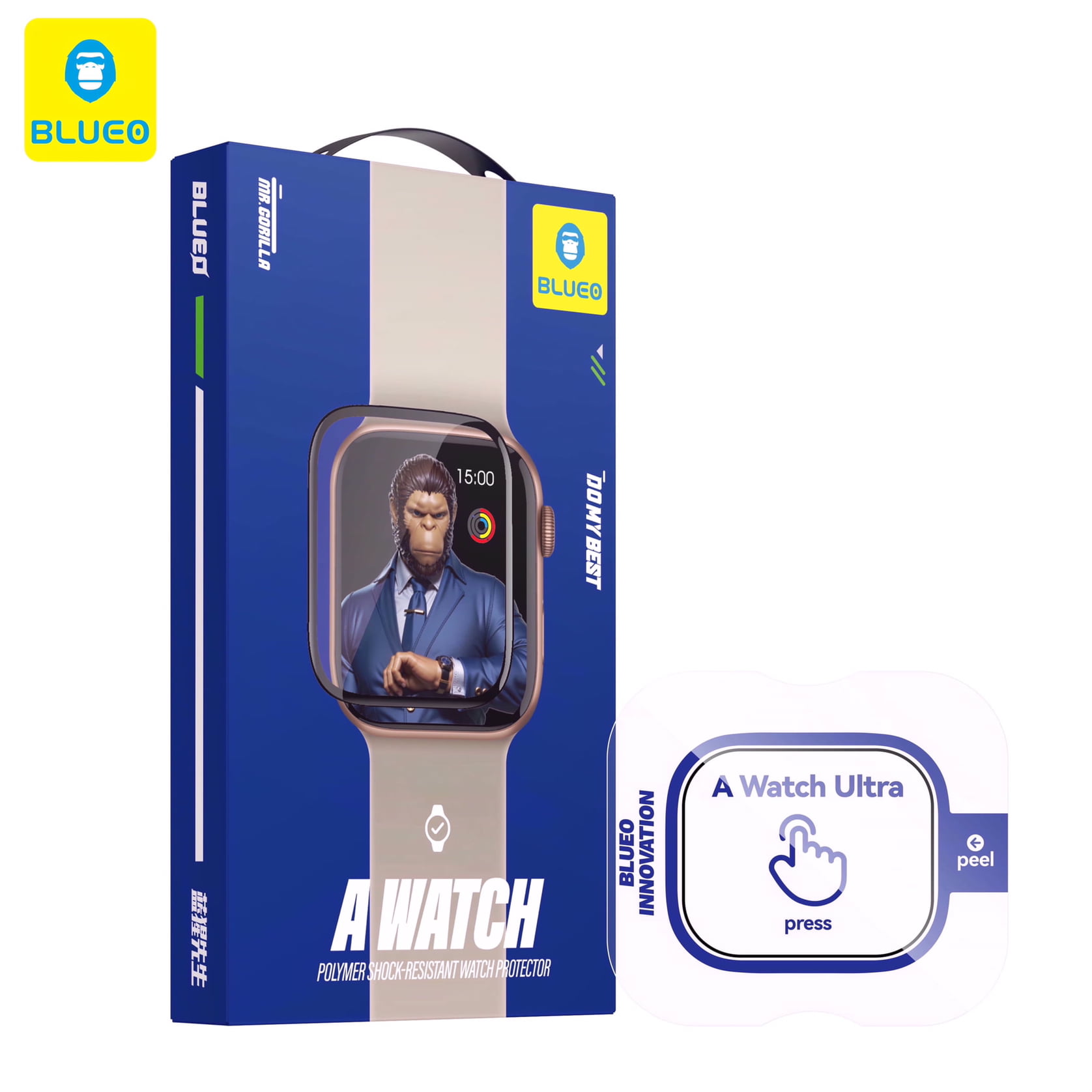 گلس ، محافظ صفحه اپل واچ بلو سه بعدی Blueo Apple Watch 3D Curved Full Ab Glue Ultra/Ultra2 (G)