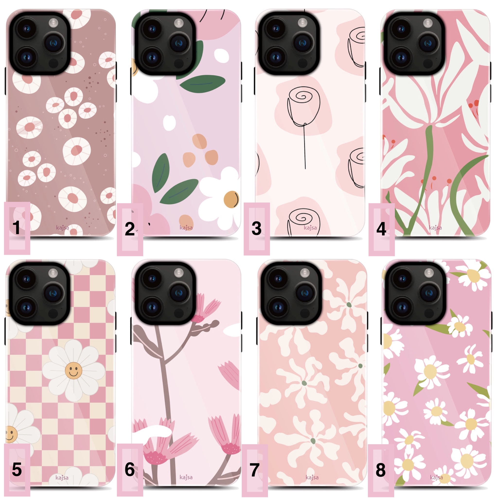 قاب گوشی مدل Kajsa Pink Floral Collection iphone (G)