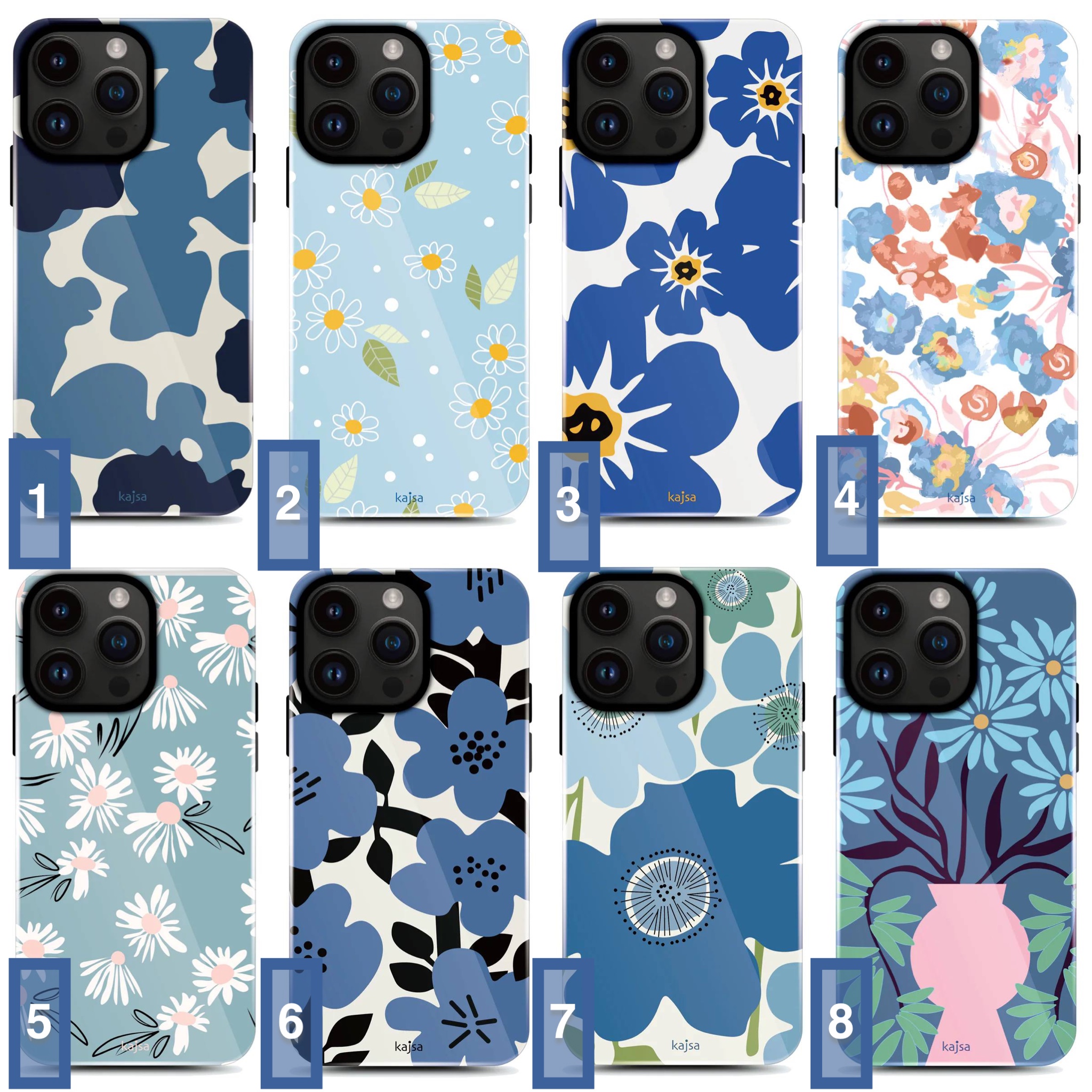 قاب گوشی مدل Kajsa Blue Floral Collection (G)